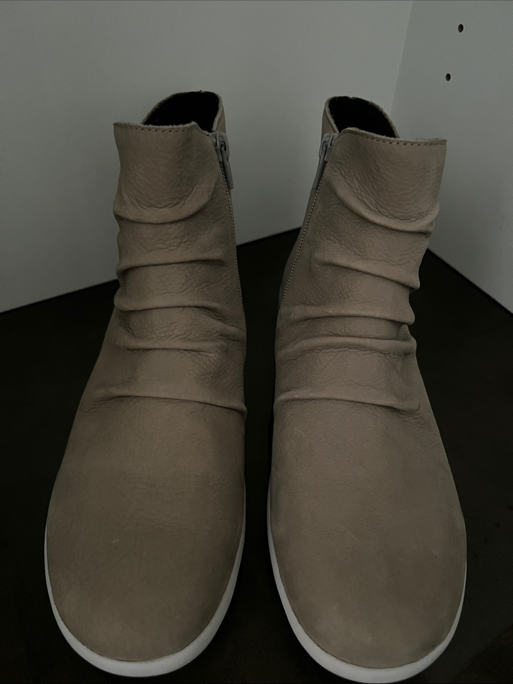 Abeo Men's Taupe Chukka Boots with Side Zip